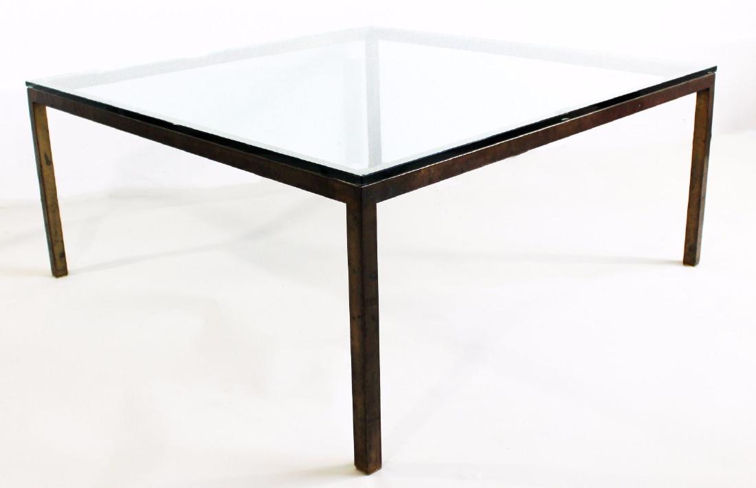 Mastercraft Brass and Glass Square Coffee Table (1 of 3)