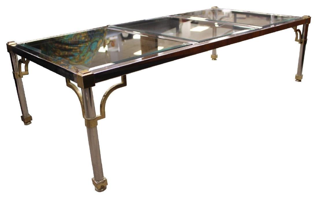 Maison Jansen Chrome Brass Glass Coffee Table (1 of 4)