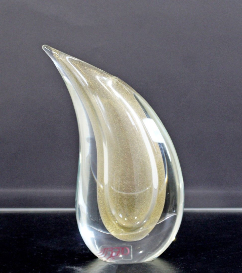 Oggetti Italian Glass Vase Gold attr. Alfredo Barbini (1 of 7)