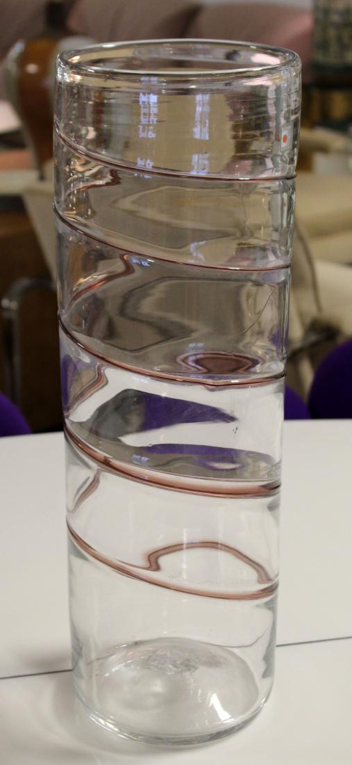 Tall Cylindrical Spiral Blenko Vase (1 of 3)