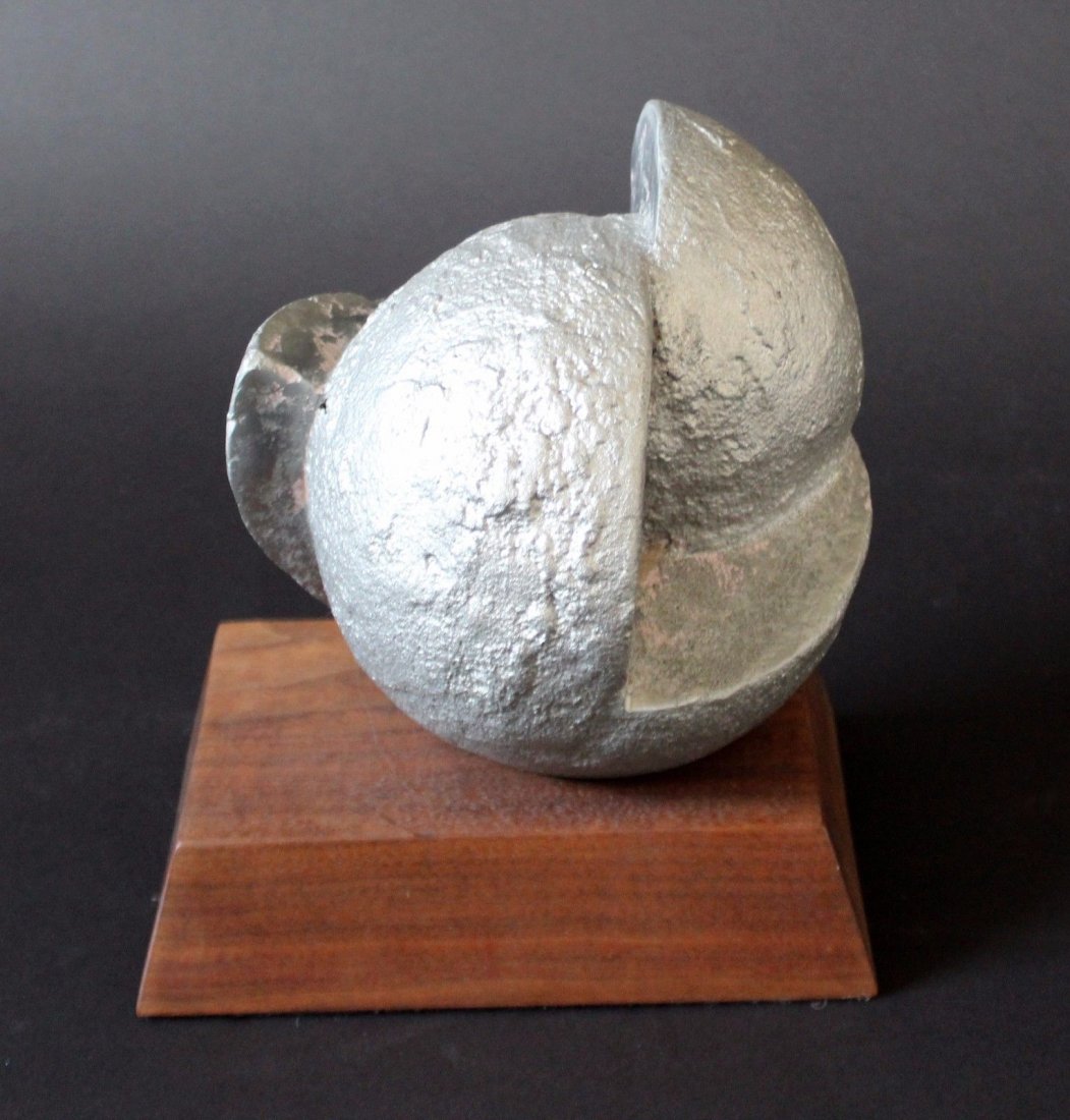 Fractured Metal on Walnut Base David Barr Sculpture (1 of 6)