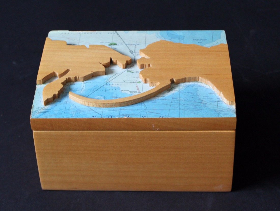 "Alaska/Russia" Walnut & Oak Sculpture 2001 David (1 of 5)