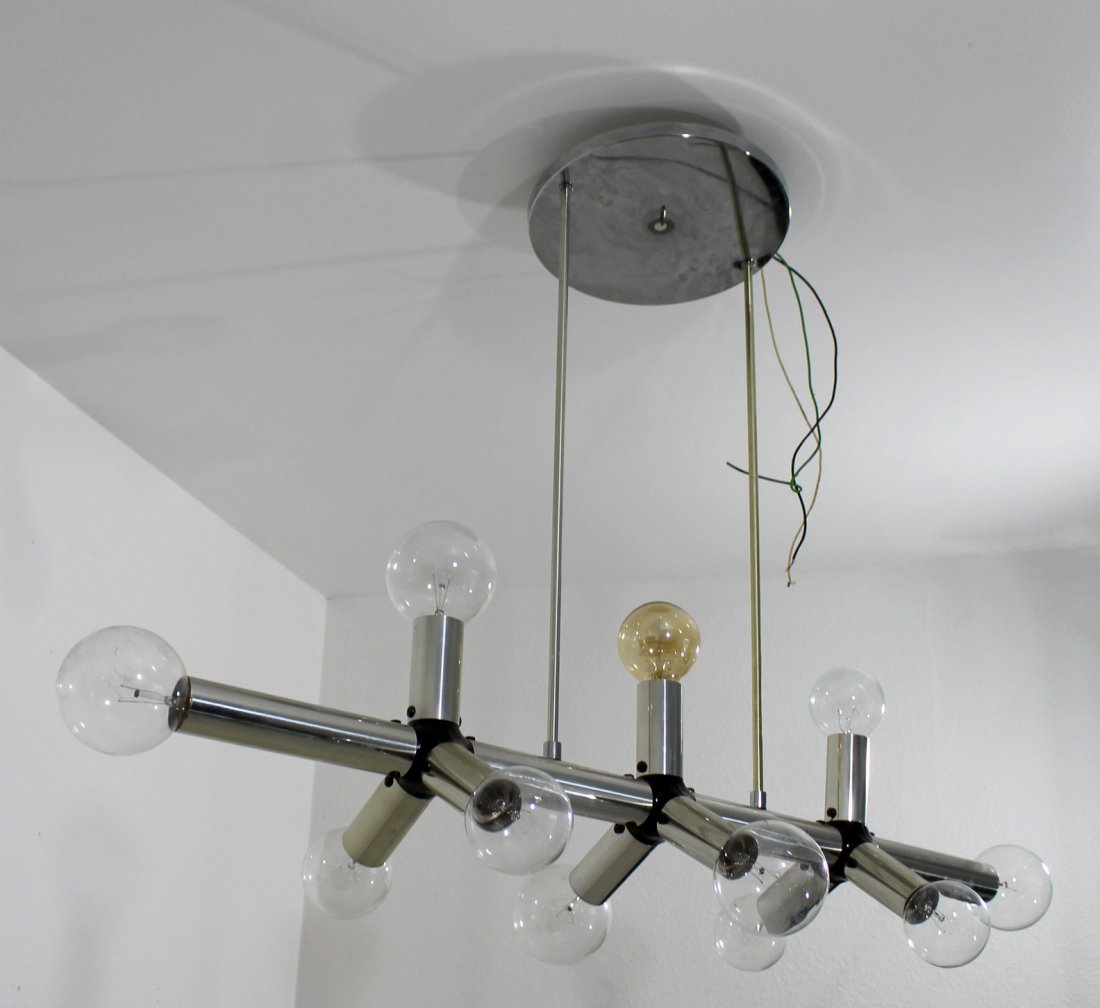 Chrome Eleven Bulb Hanging Light Fixture Chandelier (1 of 4)