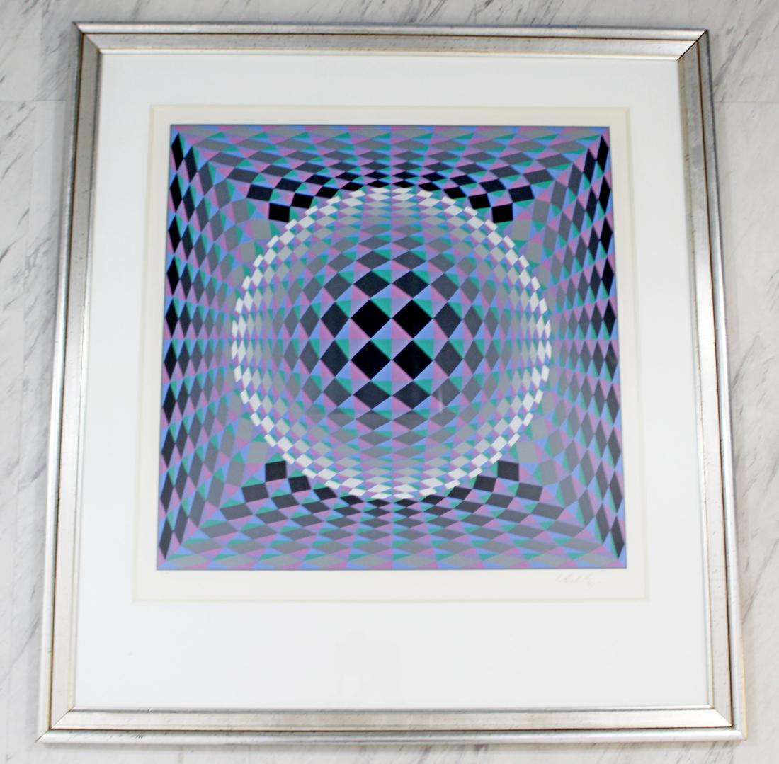 Mid Century Modern Vasarely Framed Op Art Serigraph (1 of 6)