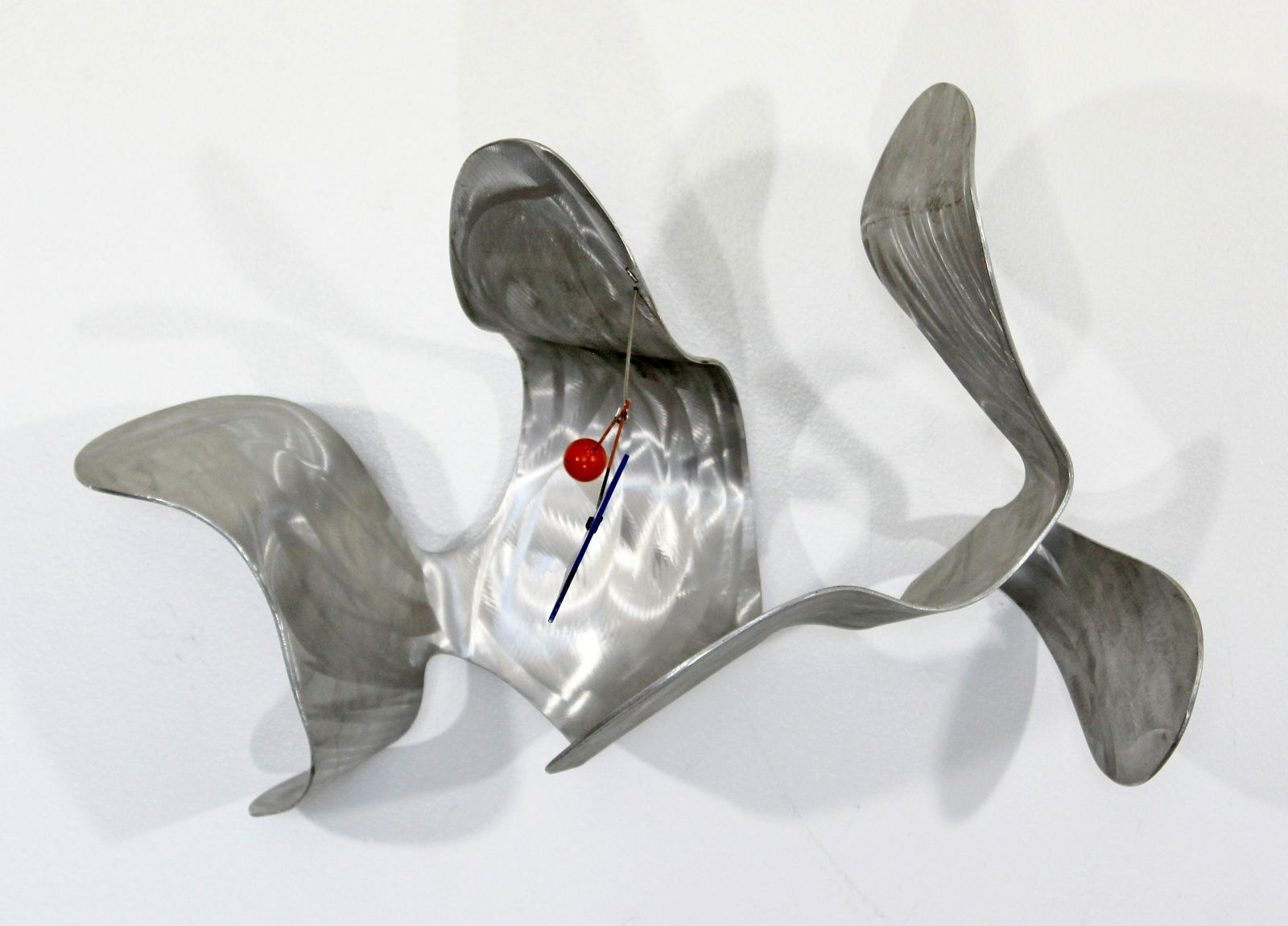 Signed Metal Abstract Kinetic Sculpture Jon Krawczyk: For your consideration is a lovely, abstract, metal art sculpture, to be hung on the wall, signed and dated by John Krawczyk, circa 1995. In excellent condition.