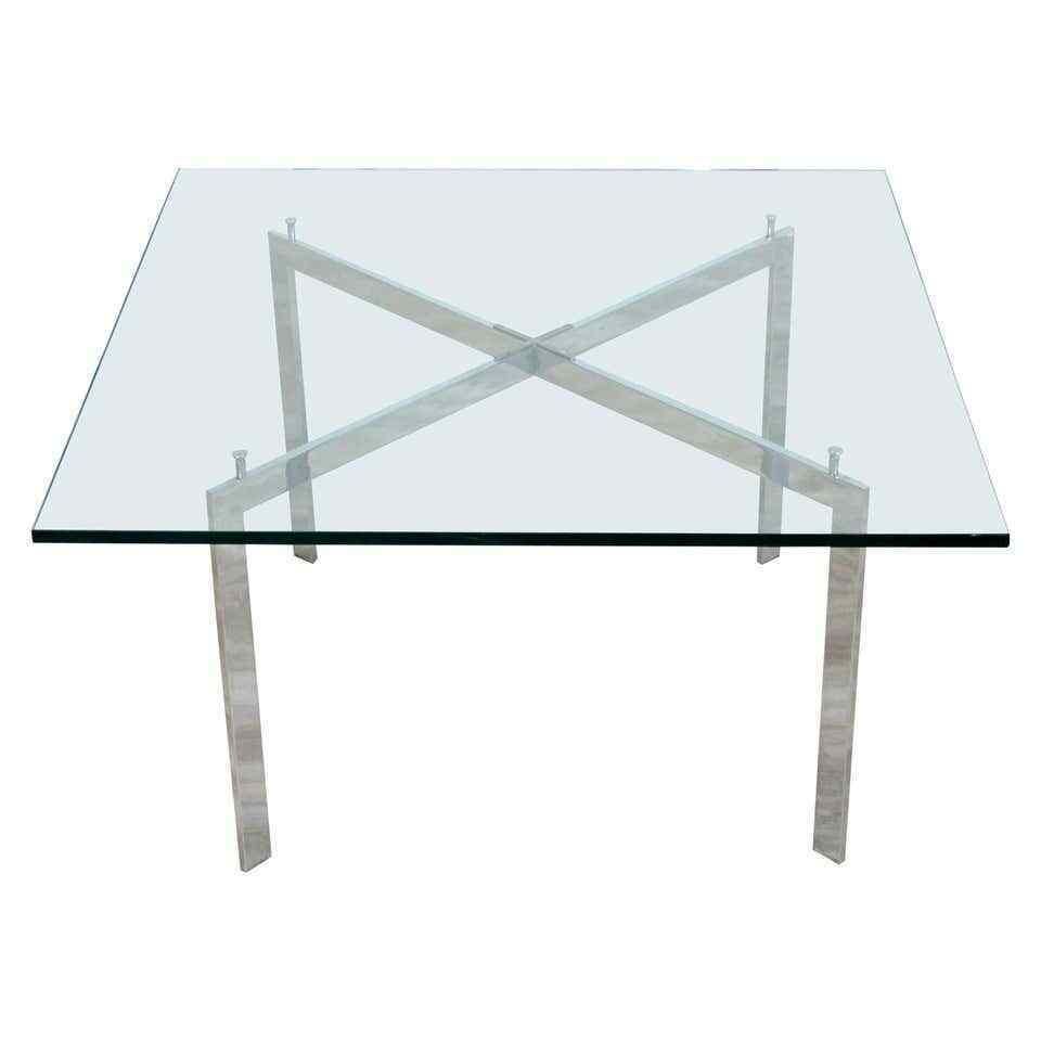 Chrome & Glass Coffee Table by Ward Bennett Greiger: For your consideration is a wonderful, square coffee table, made of chrome and with a glass top, by Ward Bennett for Geiger Furniture, circa the 1970s. In very good vintage condition. The dimensions a