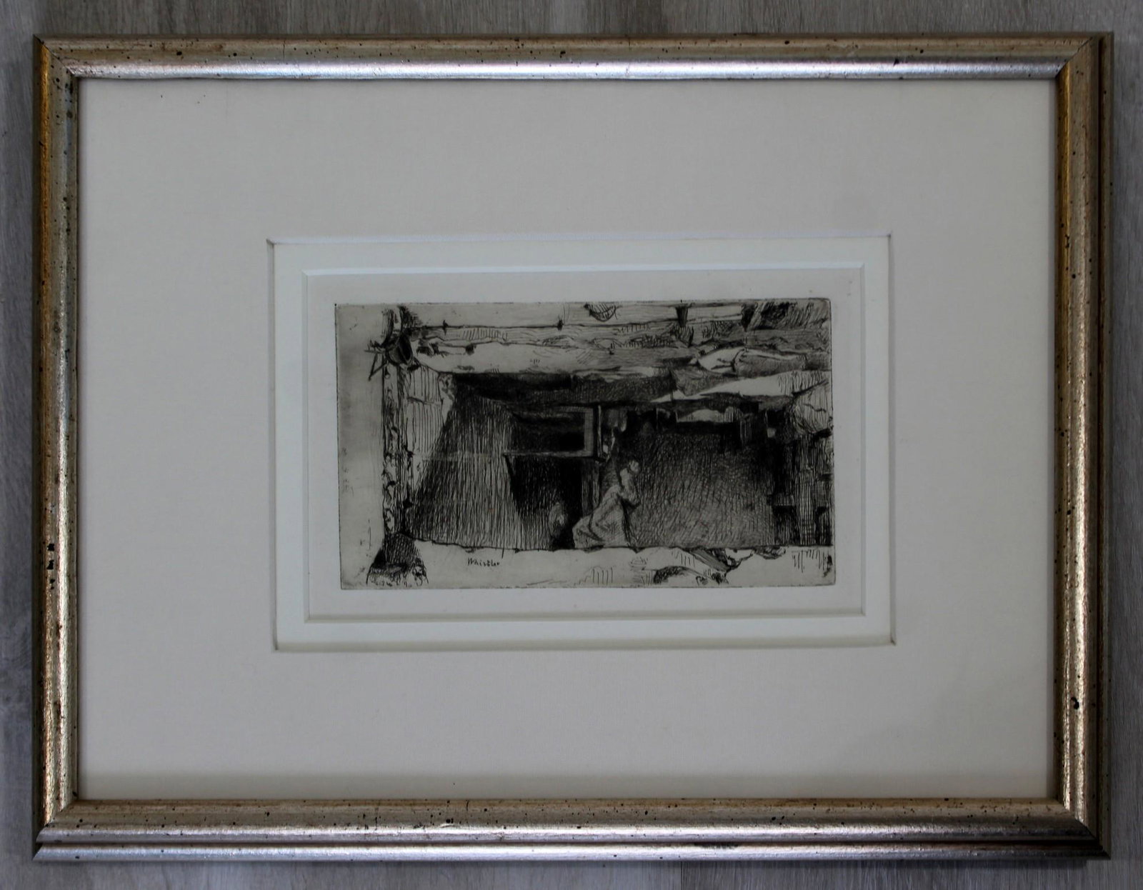 James McNeil Whistler "Rag Gathers" Etching Framed: For your consideration is a framed etching of James McNeil Whistler's "Rag Gathers."