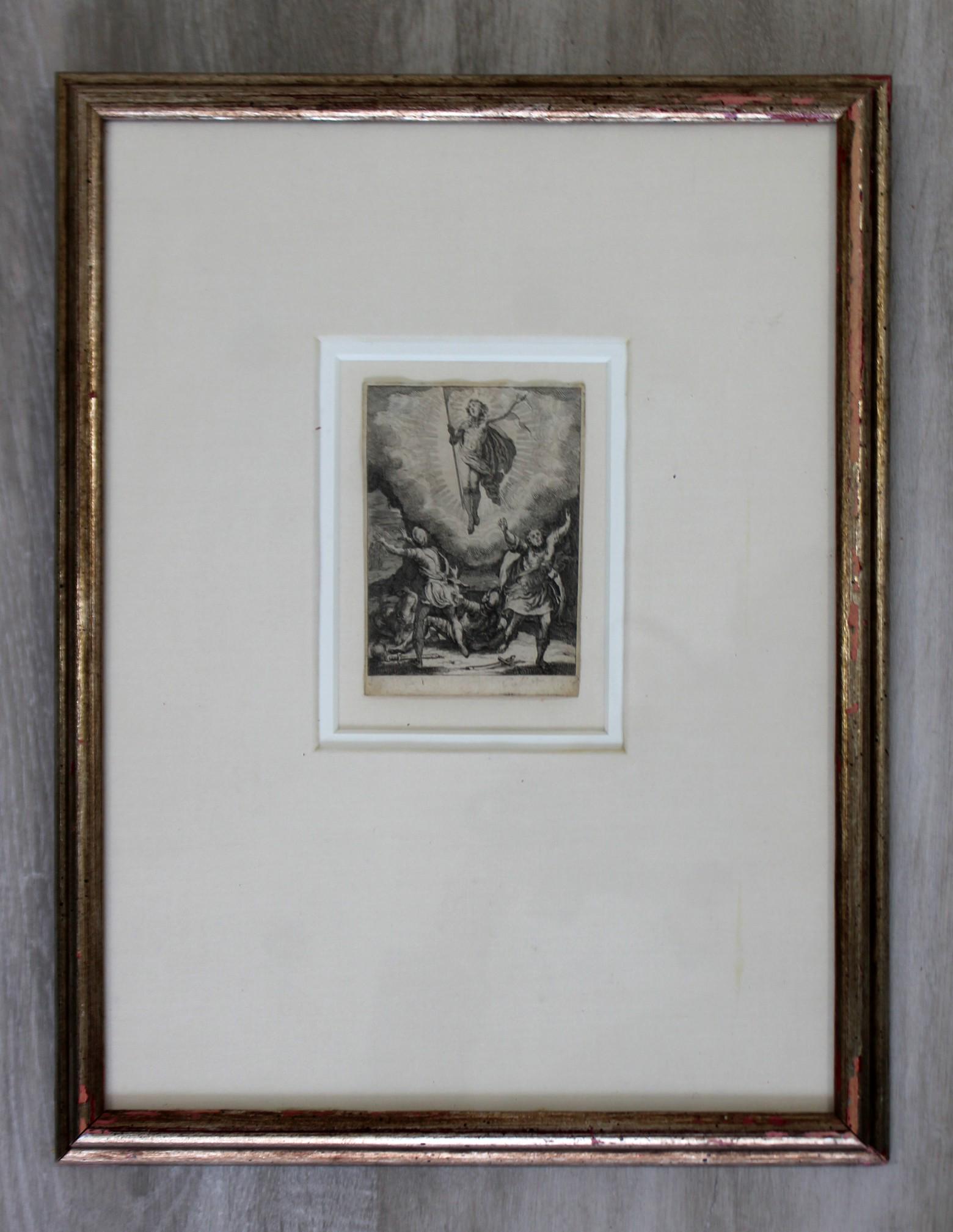 Jacques Callot "Resurrection" 1631 Etching: For your consideration is a framed etching of Jacques Callot's "Resurrections," circa 1631.