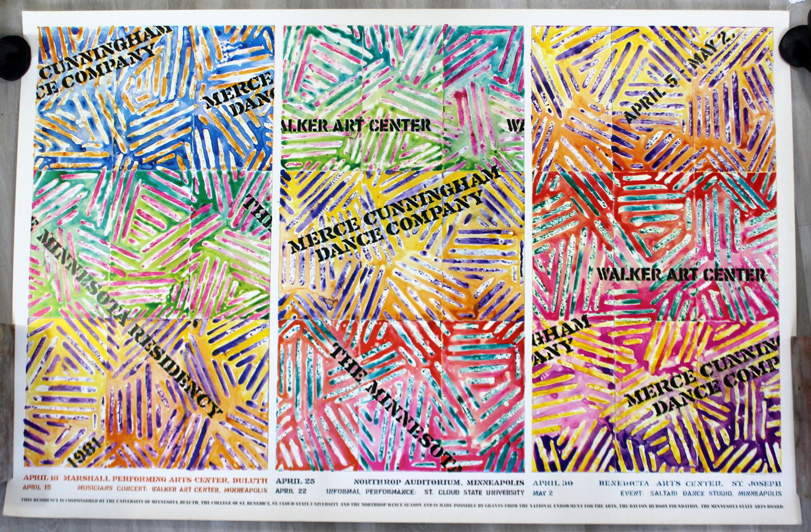 Jasper Johns Poster Walker Art Center 1981 Contemporary: For your consideration is an unframed, vintage Jasper Johns poster for Walker Art Center