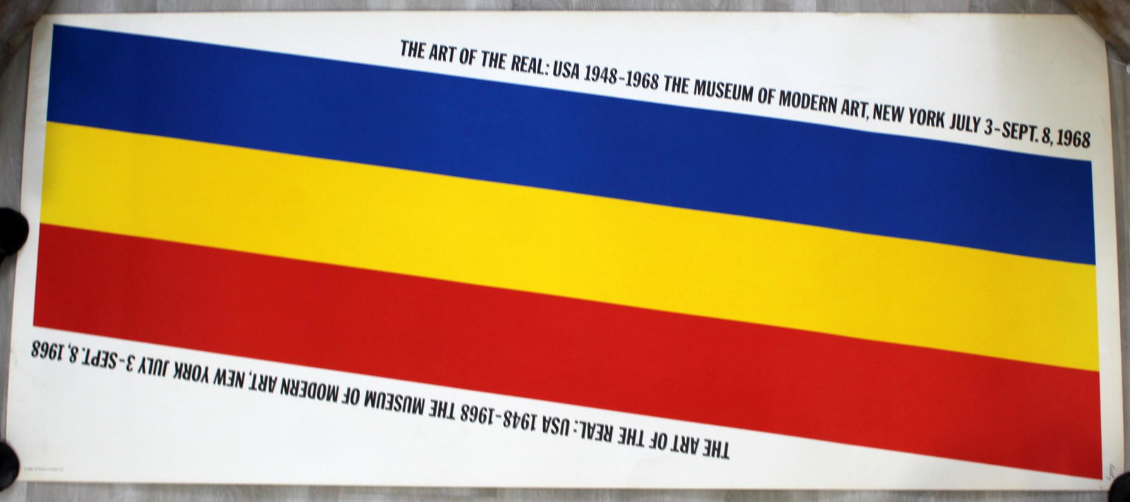 Ellsworth Kelly Art of the Real Poster 1968 Blue Red: For your consideration is an unframed, vintage Art of the Real poster by Ellsworth Kelly, circa 1968.