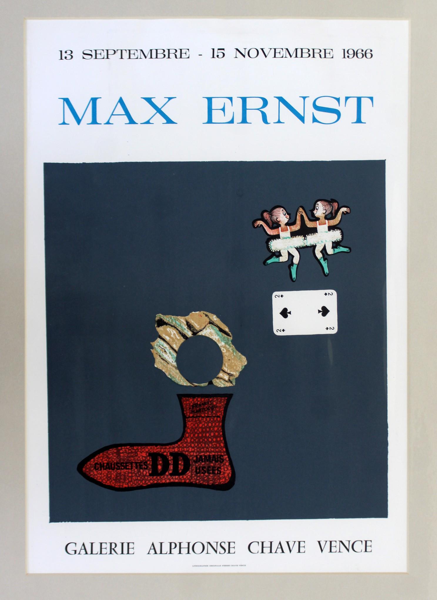 Modern Max Ernst 1966 Galerie Alphonse Chave Vence: For your consideration is an unframed, vintage Max Ernst 1966 Galerie Alphonse Chave Vence poster.