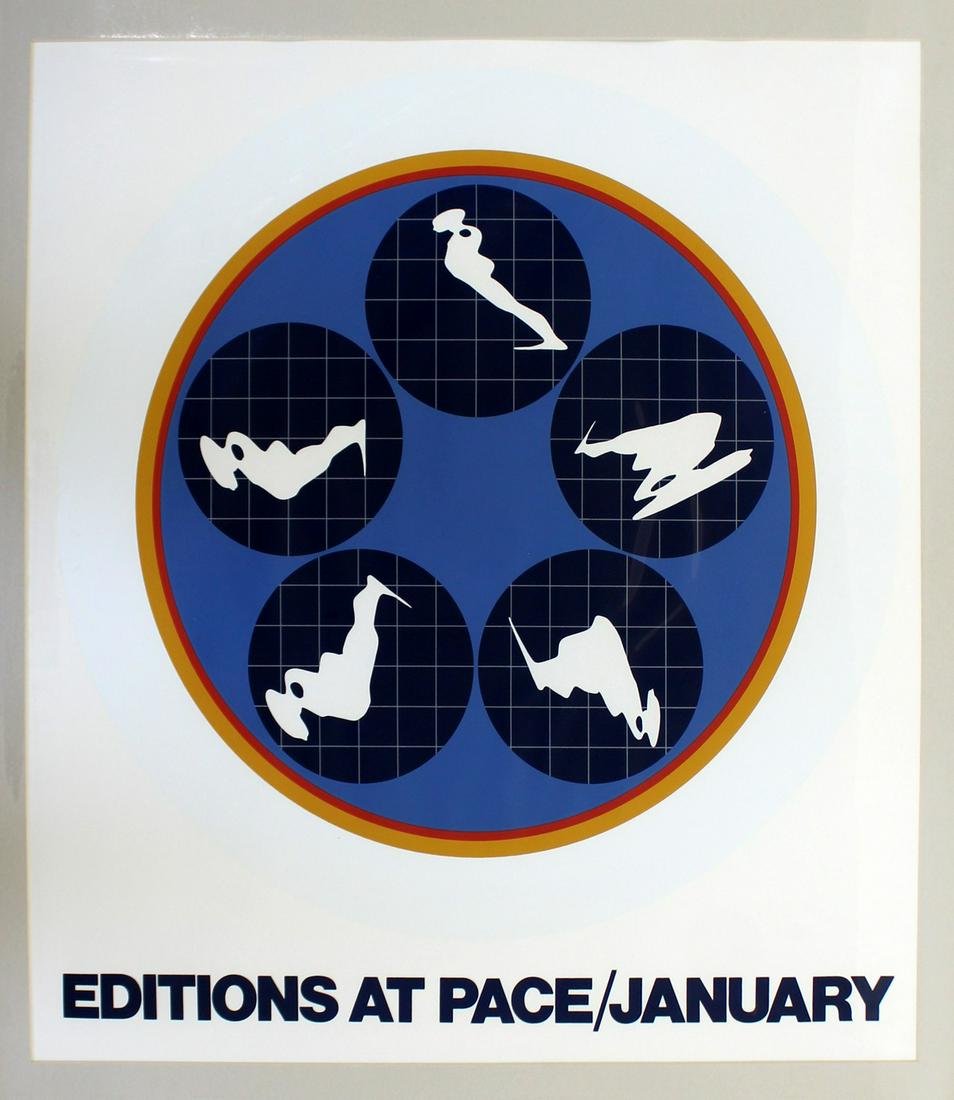 Vintage Modern Trova Editions at Pace Poster Blue: For your consideration is an unframed, vintage Trova Pace poster.