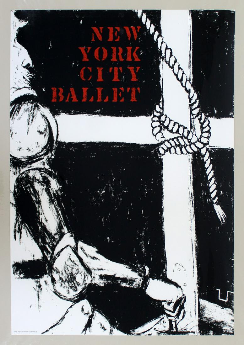 Modern NYC Ballet George Segal Poster 1968 Black White: For your consideration is an unframed, vintage NYC Ballet George Segal poster, circa 1968.