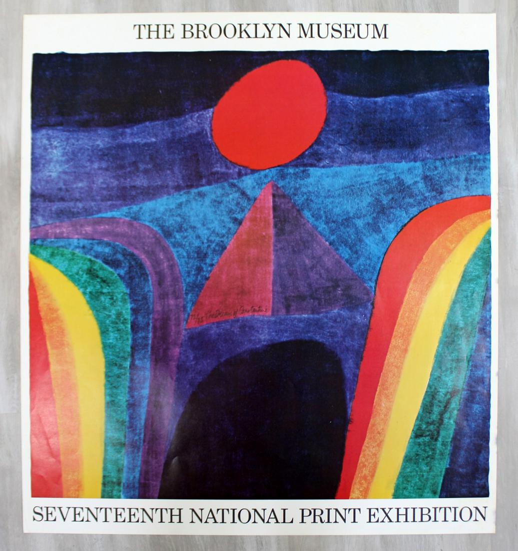 Brooklyn Museum Poster 17th National Print Exhibition: For your consideration is an unframed, vintage Brooklyn Museum poster for 17th National Print Exhibition.