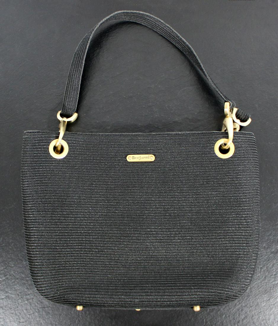 Eric Javits Black Woven Purse Vintage Designer: For your consideration is this lovely Eric Javits purse