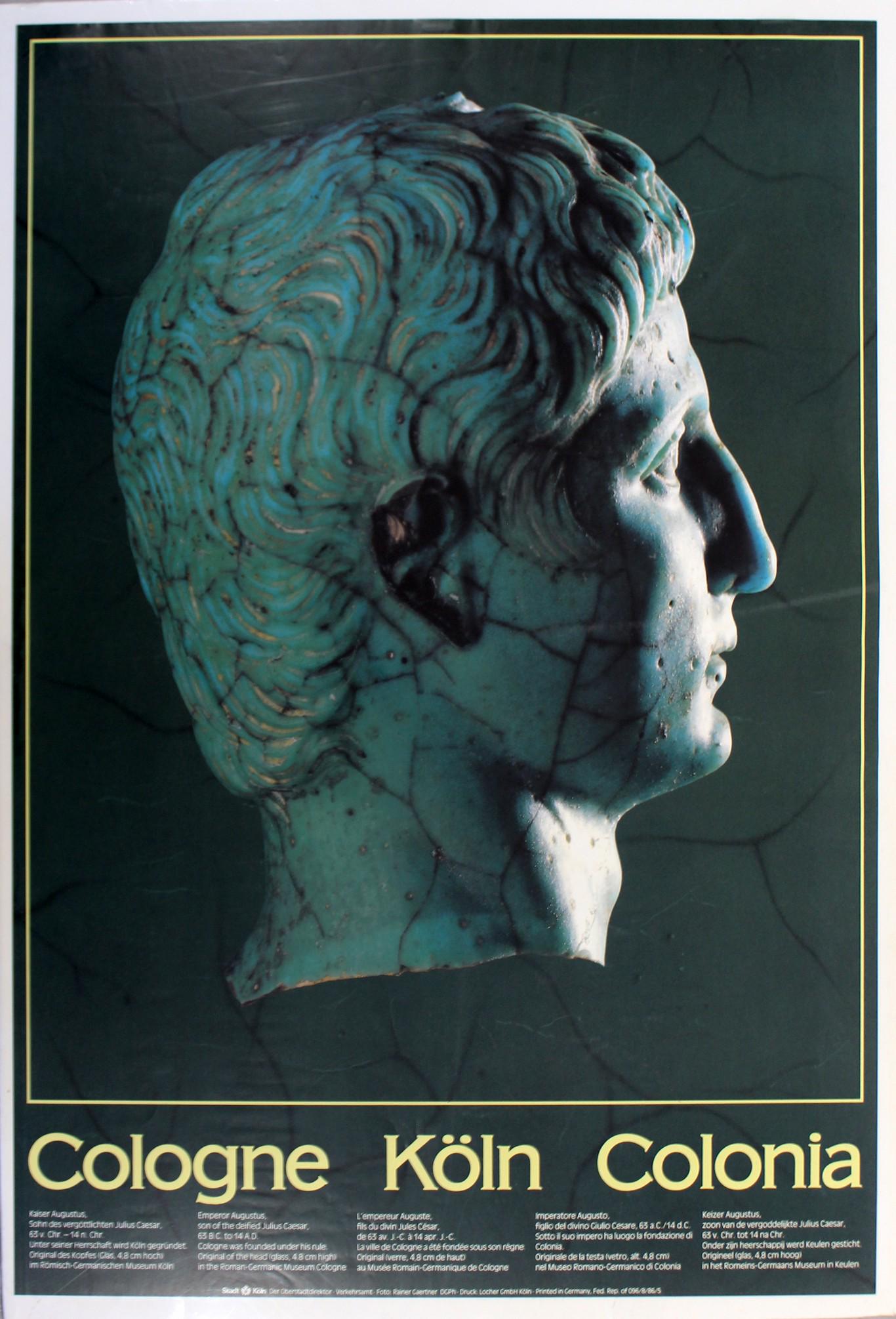 Vintage Mid Century Modern Cologne Koln Colonia Art: For your consideration is an unframed Cologne Koln Colonia poster