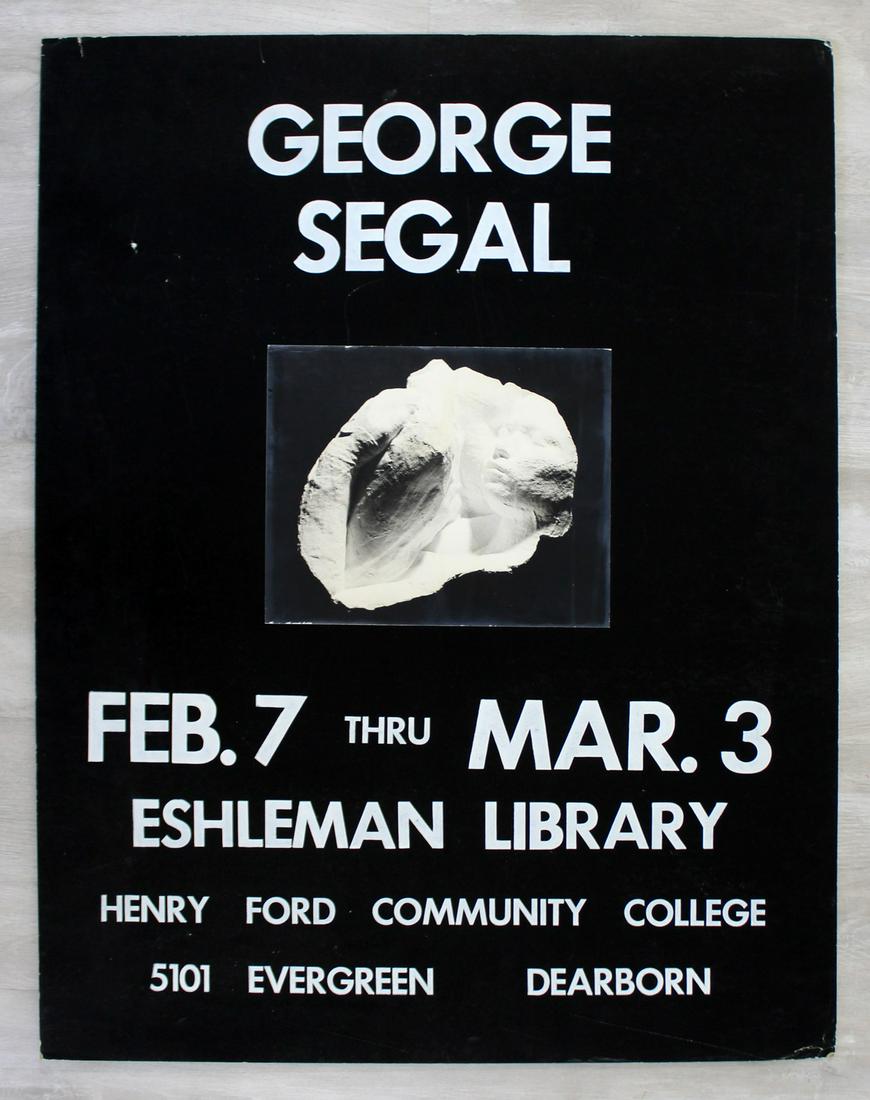 Vintage Modern George Segal Eshleman Library Poster: For your consideration is an unframed George Segal Eshleman Library poster