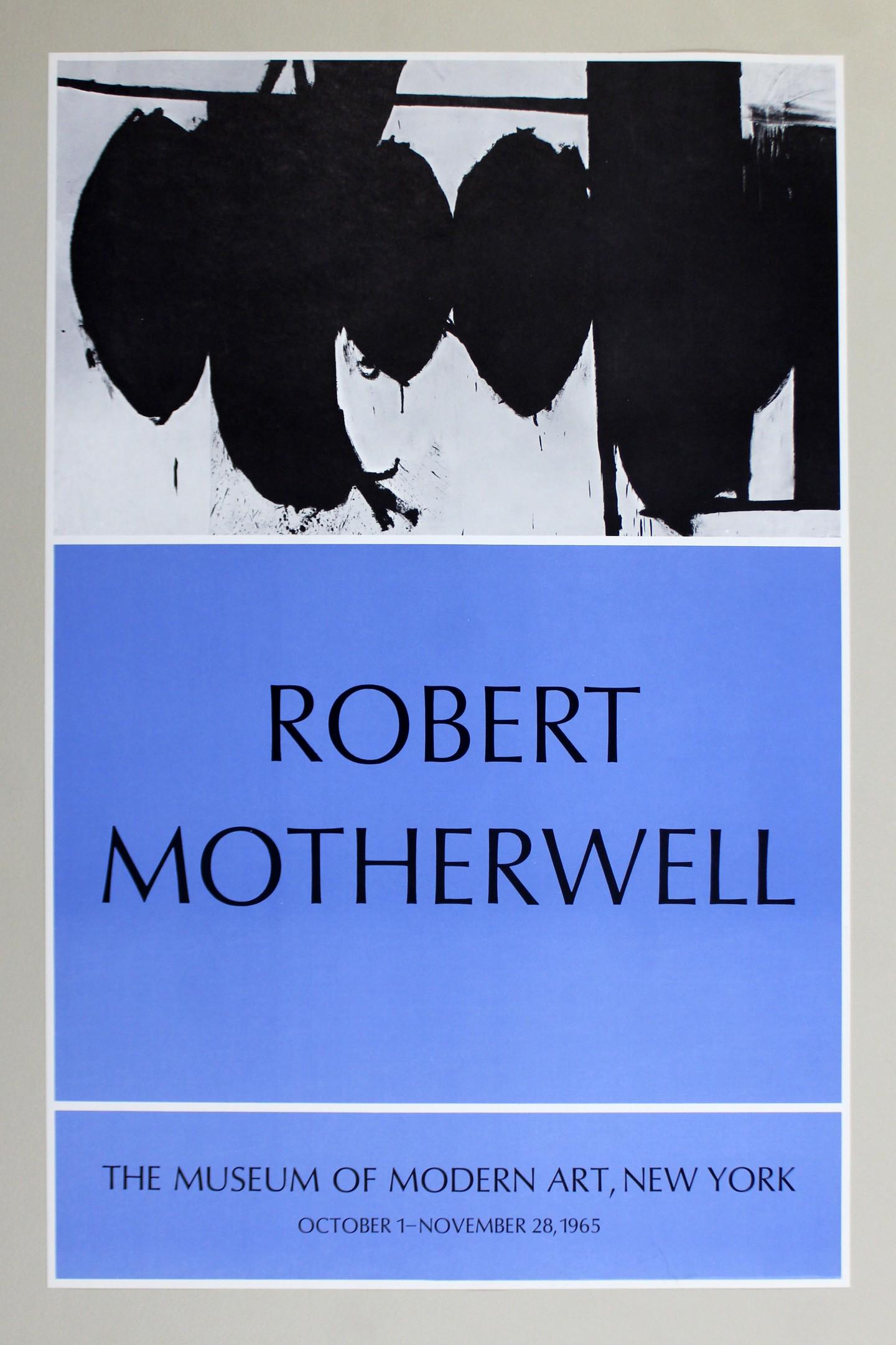 Robert Motherwell Museum of Modern Art 1965 Poster: For your consideration is an unframed, vintage Robert Motherwell Museum of Modern Art 1965 poster.