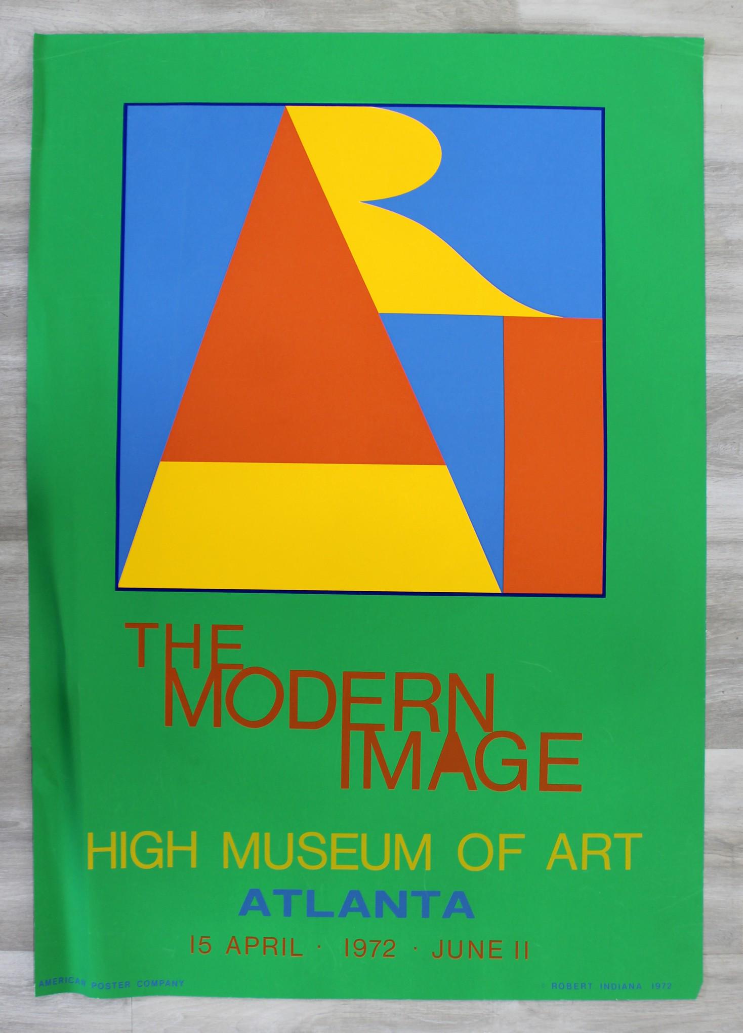 Robert Indiana Modern Image Museum Poster '72 Atlanta: For your consideration is an unframed, vintage Robert Indiana Art Maine poster.