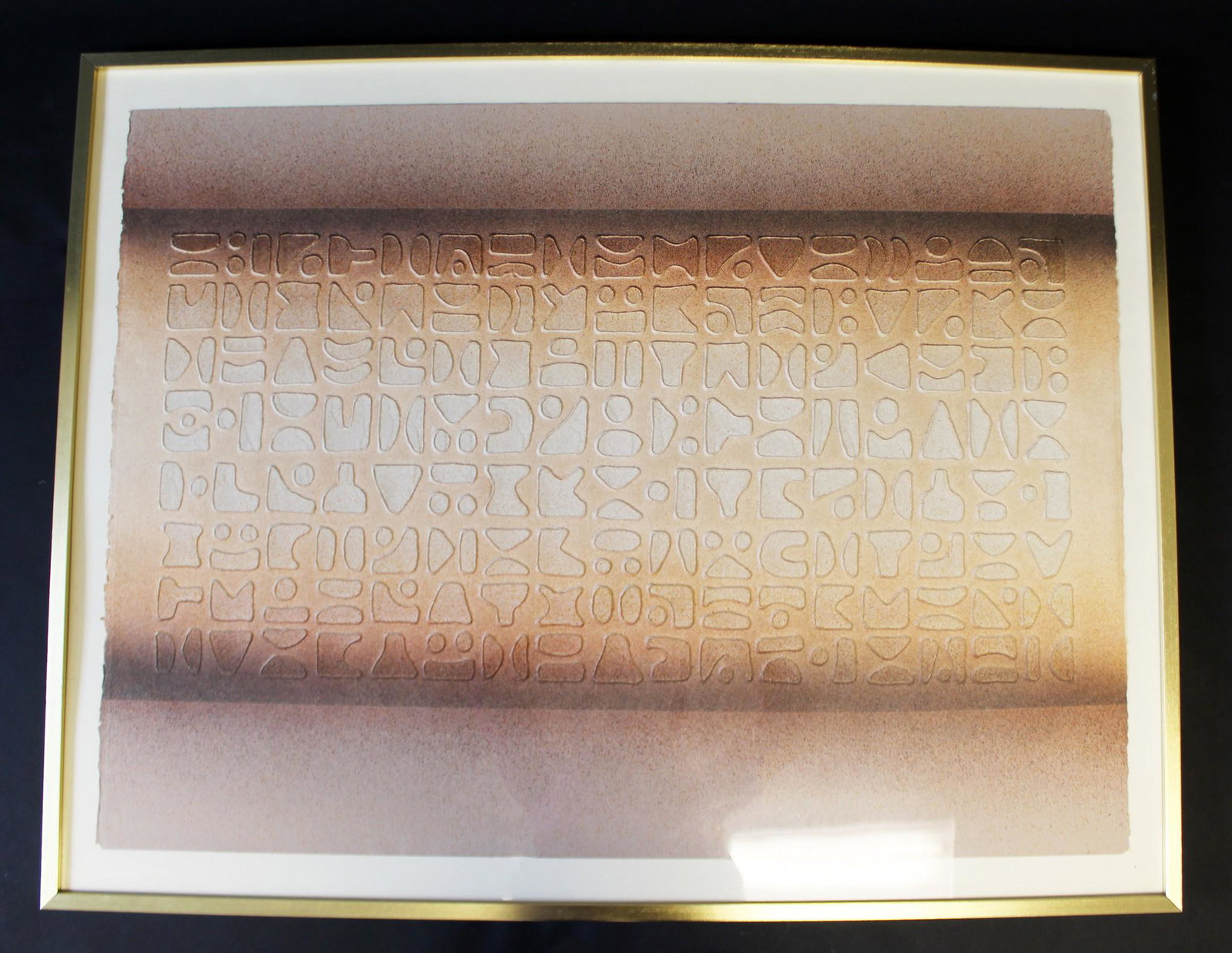 Paul Maxwell Framed Cast Paper Three Dimensional Art: For your consideration is a large and captivating, framed piece of cast paper art by Paul Maxwell, signed and numbered 42/100. Raised and repeated three dimensional. In excellent condition. The dimens