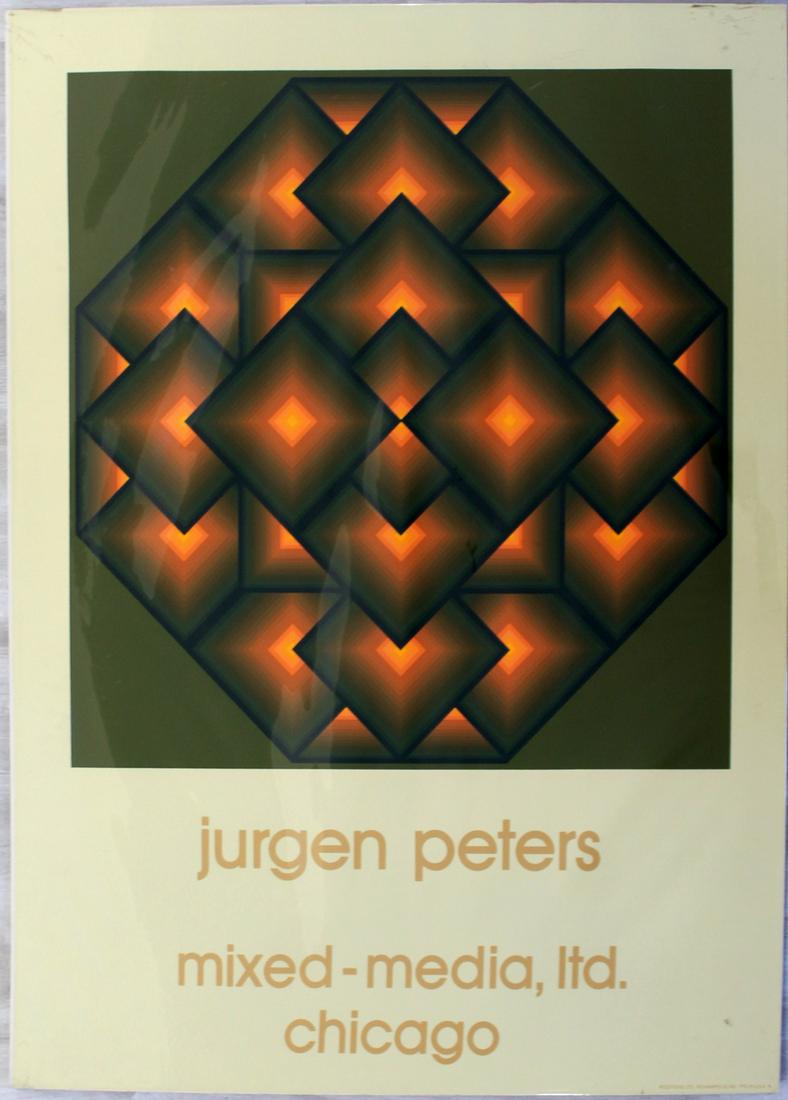 Mod Modern Pop Art Jurgen Peters Octagon Chicago Poster: For your consideration is an unframed Jurgen Peters Octagon Chicago poster.