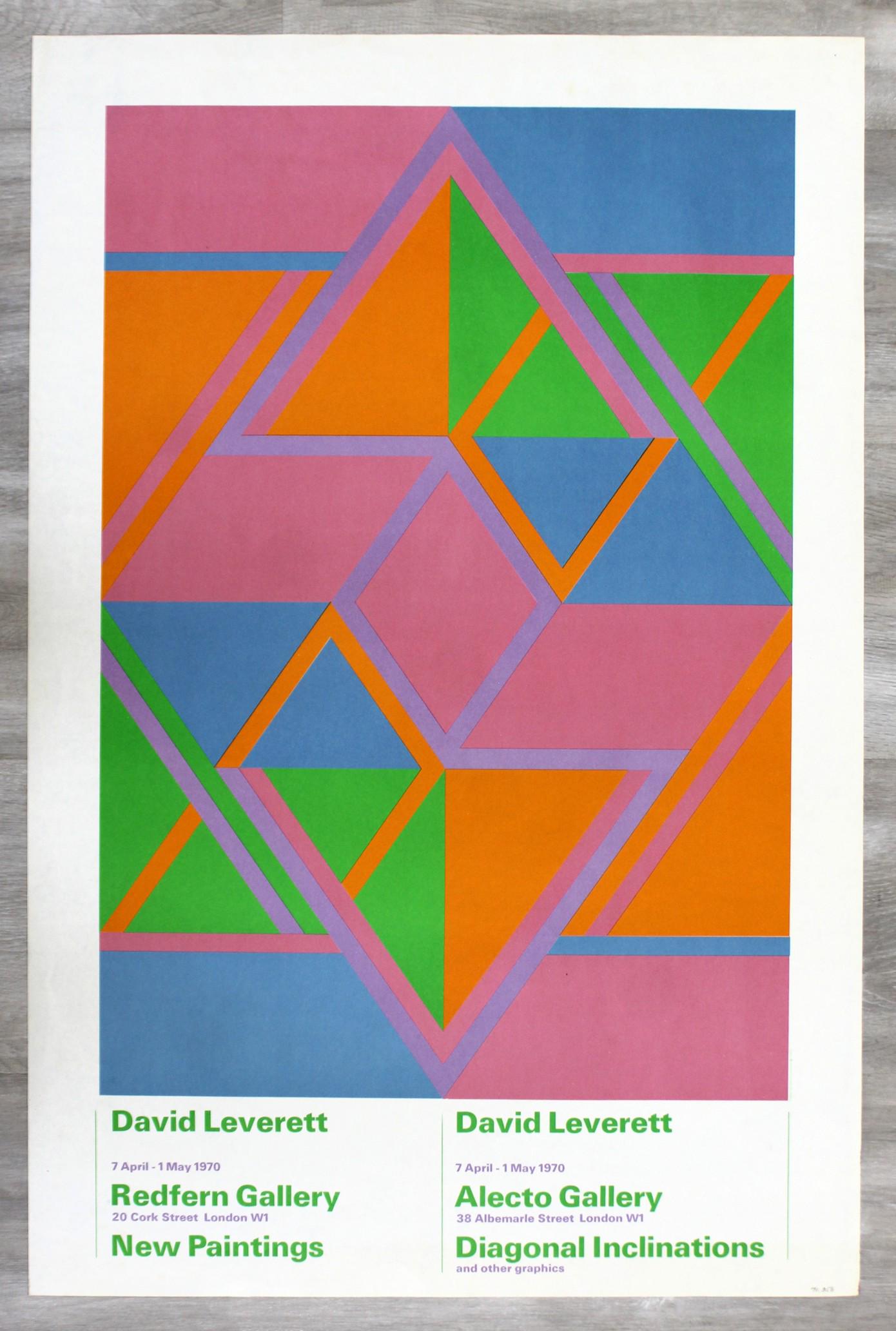 Modern David Leverett 1970 Alecto Gallery London: For your consideration is an unframed, vintage David Leverett 1970 Alecto Gallery London Graphics poster