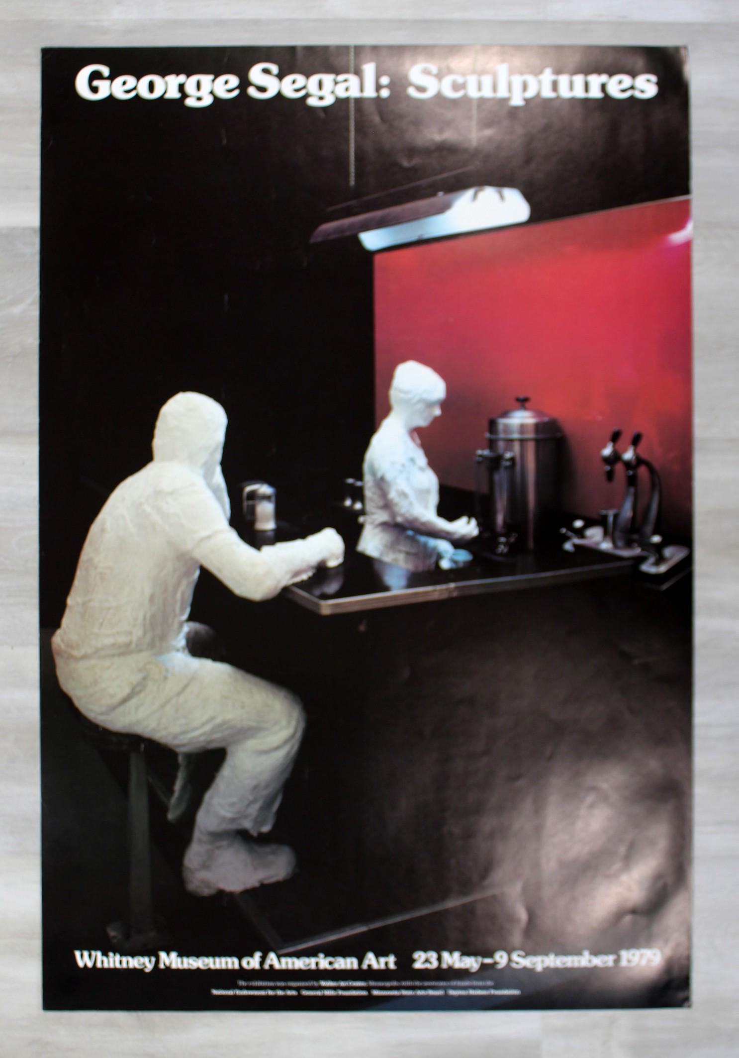 Modern Geroge Segal Sculptures Poster 1979 Whitney: For your consideration is an unframed, vintage Geroge Segal Sculptures Poster, 1979. For Whitney Museum