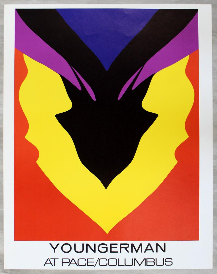 Mod Youngerman Pace Columbus Poster Pop Op Art Red: For your consideration is an unframed, vintage Youngerman Pace Columbus poster.