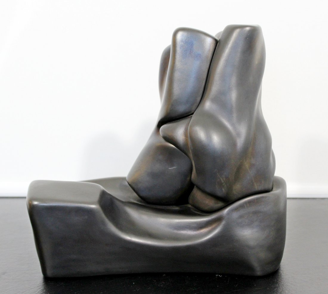 Contemporary Signed Abstract Sculpture F Calderon '91: For your consideration is a lovely abstract table sculpture, reminiscent of entwined bodies, signed F. Calderon, dated 1991 and numbered 10/50. In excellent condition. The dimensions are 10" W x 5.5" 