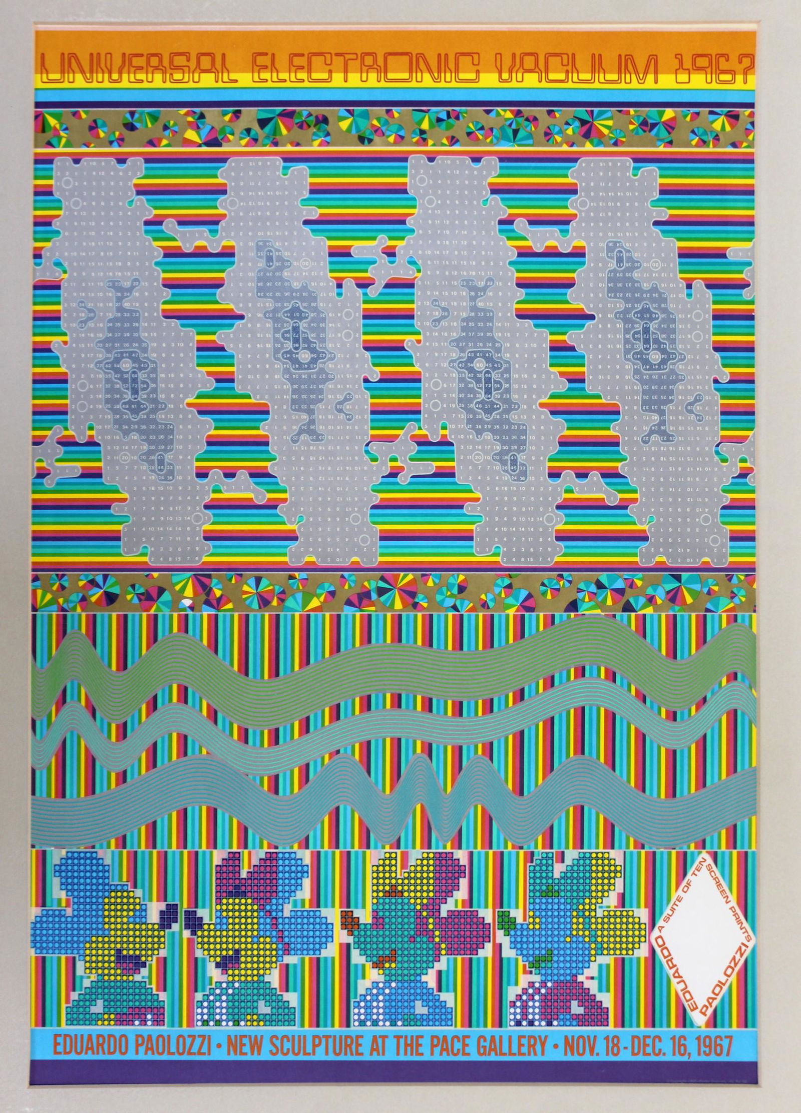 Modern Eduardo Paolozzi Stedelyck Poster 1967 Universal: For your consideration is an unframed, vintage Eduardo Paolozzi Stedelyck poster, circa 1967. 24" x 33.5"