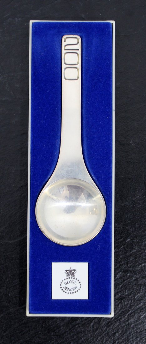 Georg Jensen Bicentennial 1976 Sterling Silver Spoon: For your consideration is a Bicentennial, sterling silver spoon by Georg Jensen, made in Denmark, circa 1976.