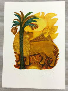 Leo Judith Bledsode Signed Romantic Lithograph Unframed: For your consideration, is a hand-signed lithograph by American artist Judith Bledsoe. Size is 18.25” x 12.75” (unframed). Judith Bledsoe was an American painter and printmaker best known