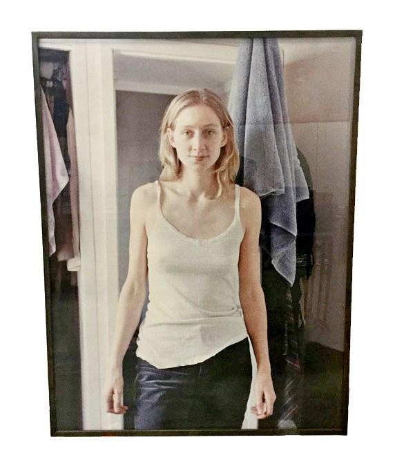 Digital Montage Line #5 Signed Dated Vibeke Tandberg: For your consideration is a framed digital montage of a woman, entitled "Line #5," signed and dated by Vibeke Tandberg, 1999. In excellent condition. The dimensions are 40.5" W x 2" D x 53" H. Vibeke 