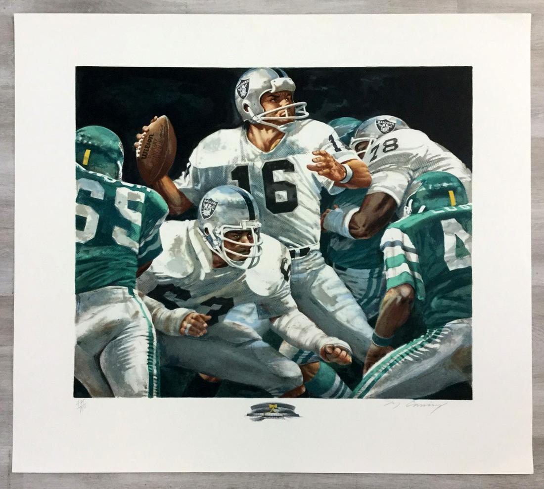 Super Bowl XV/1981 Merv Corning Hand-Signed Lithograph: For your consideration, is a hand-signed lithograph by arist Merv Corning. Size is 26"x26" (unframed).