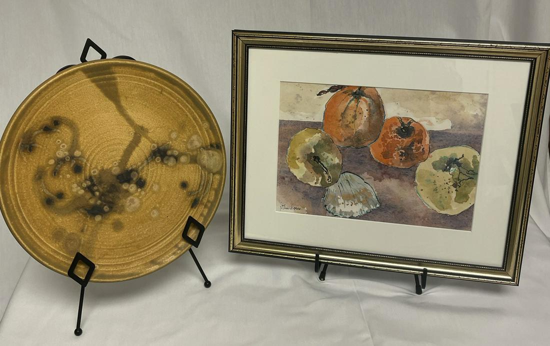 John Loree Yellow Ceramic Plate & Vegetable Still Life (1 of 5)