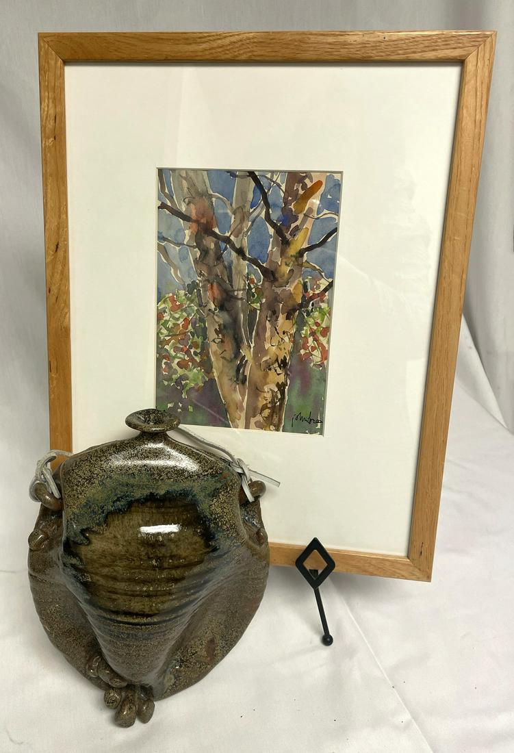 John Loree Ceramic Wall Hanging Vessel & Tree (1 of 7)