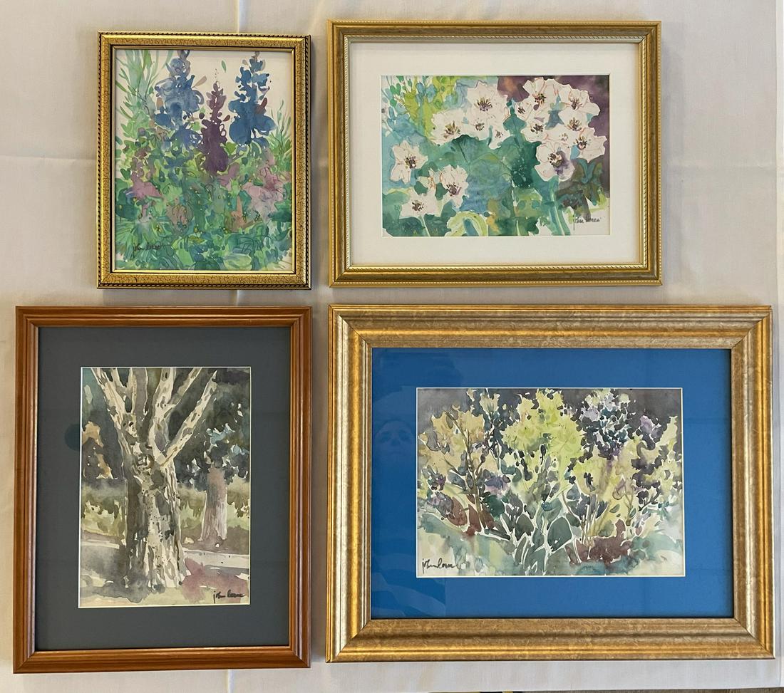 John Loree Nature Series in Blue Watercolor Set of 4 (1 of 6)