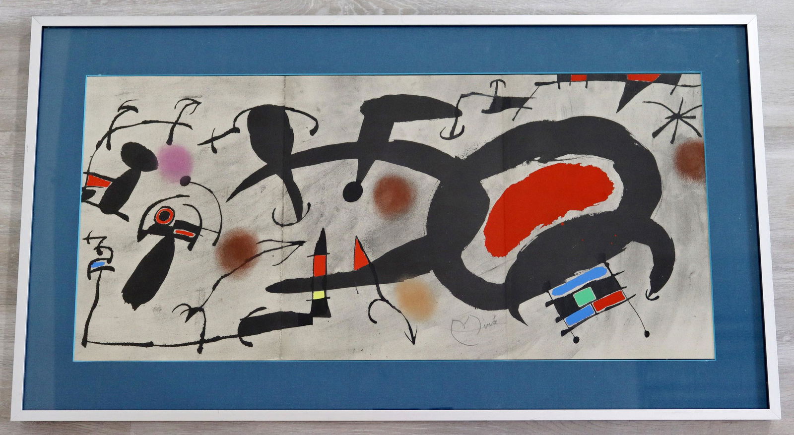 Joan Miro Hand Signed Abstract Animux Lithograph Framed (1 of 6)