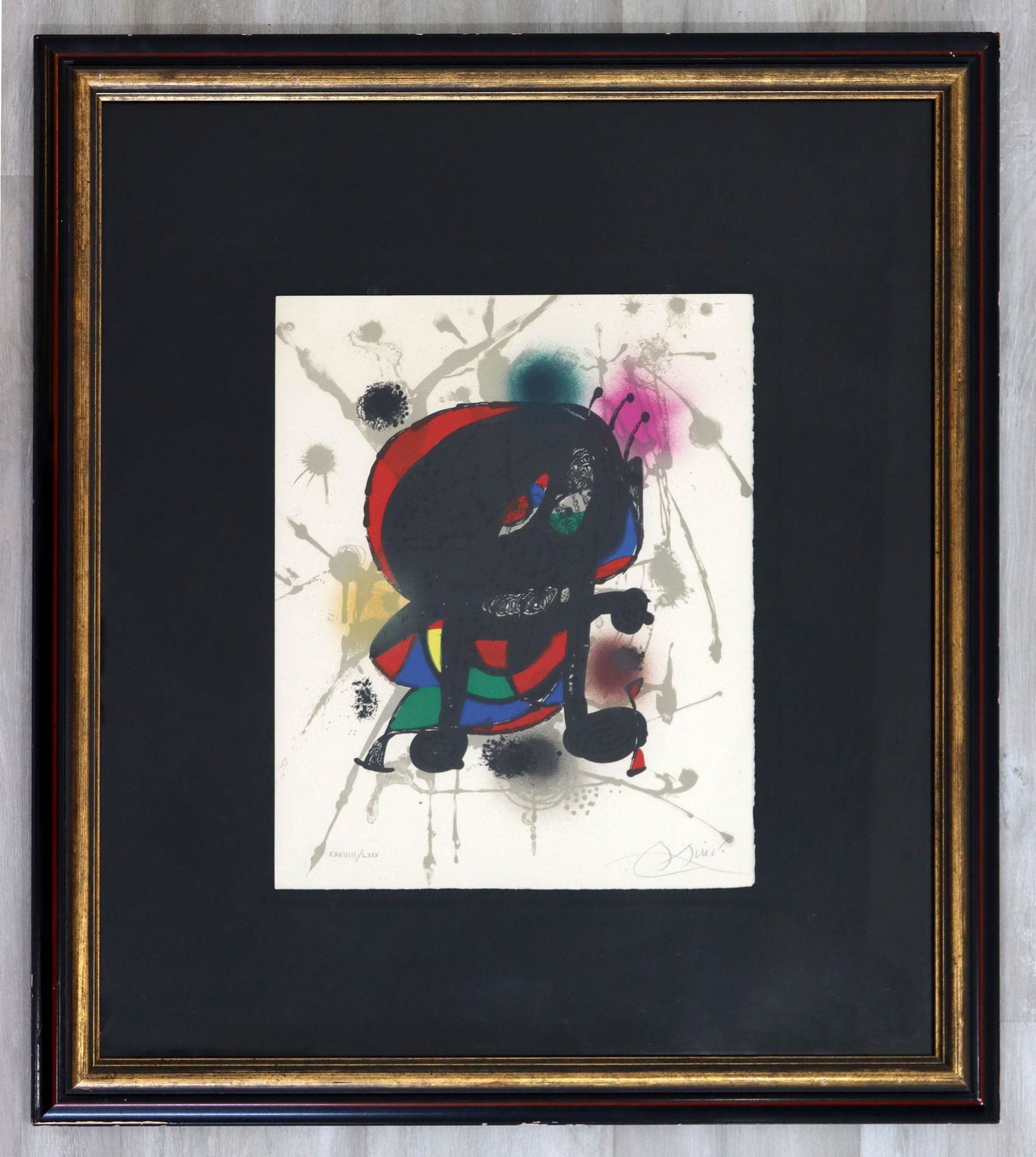 Joan Miro Hand Signed Abstract Modern Poster Framed (1 of 7)