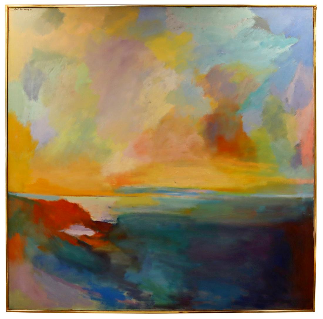 Hyde Solomon Abstract Acrylic Painting on Canvas Signed (1 of 6)