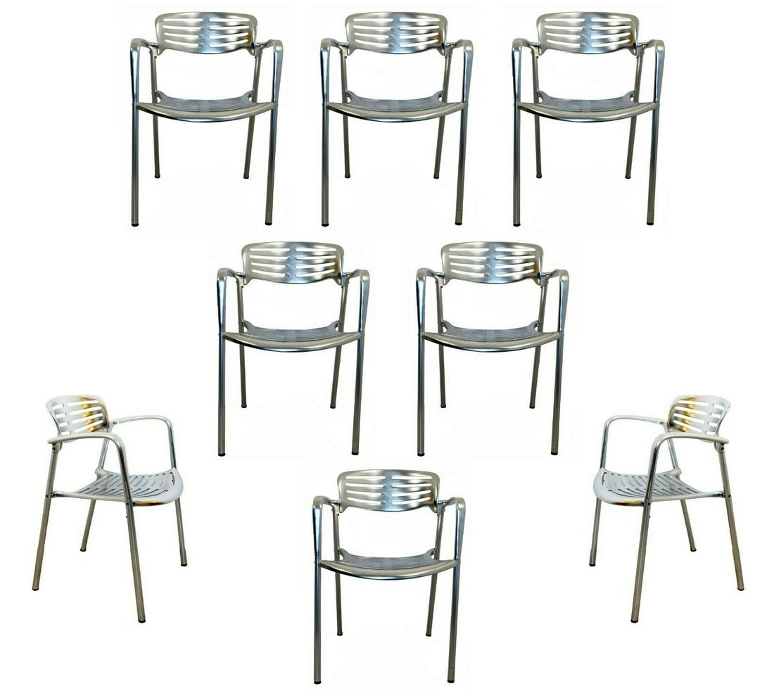 Modernist Aluminum Set 8 Chairs Toledo by Jorge Pensi (1 of 11)