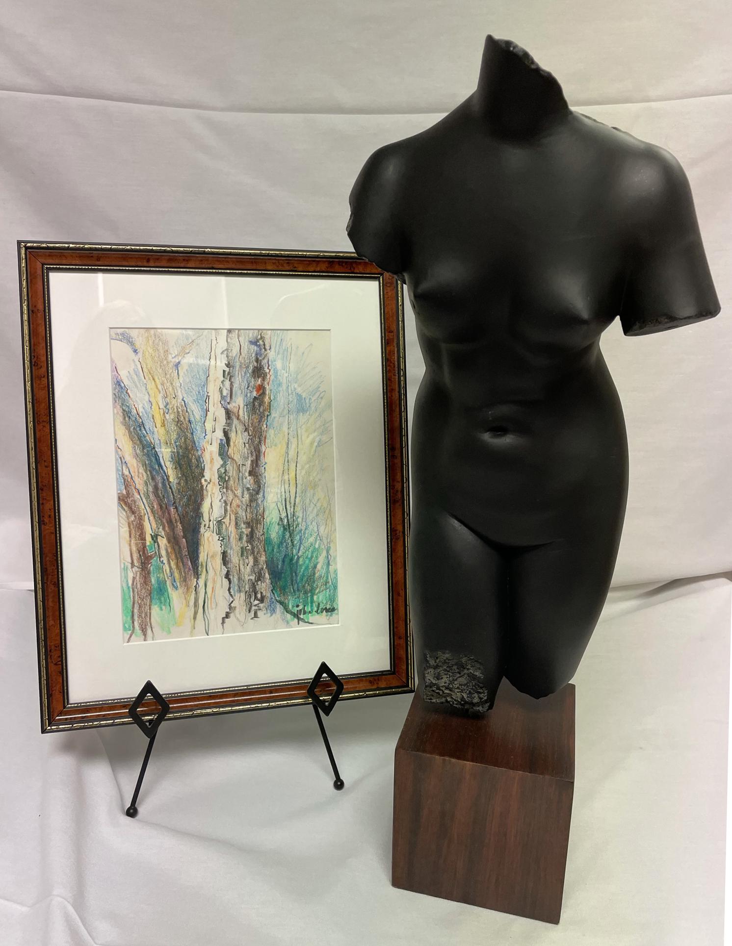 John Loree Tree Trunk Drawing Study & Black Torso (1 of 4)