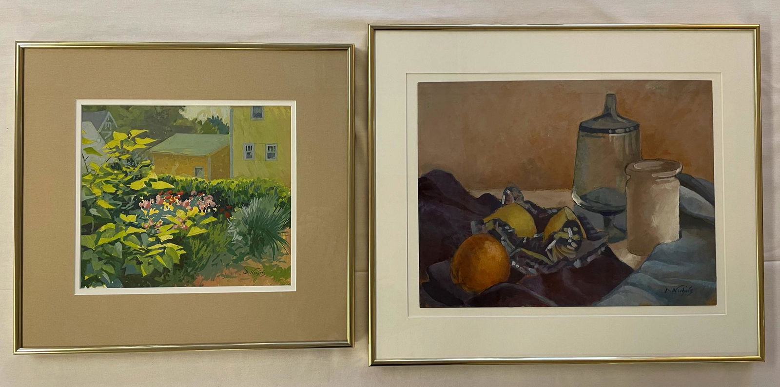 D. Nichols Pair of 2 Modern Nature Acrylic Paintings (1 of 5)