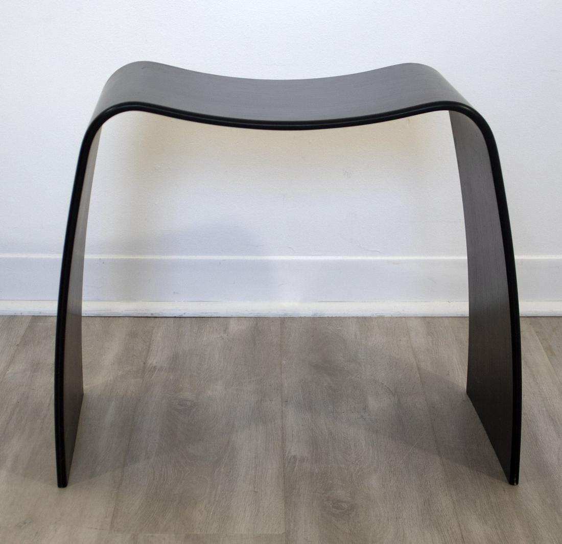 Askman Bent Wood M Taburet Stool by Jorgen Moller: For your consideration is a sculptural Ash black lacquered Askman M. Taburet (stool) designed by Jorgen Moller. The stool design is Classic Scandinavian. It is simple while exemplifying perfect design