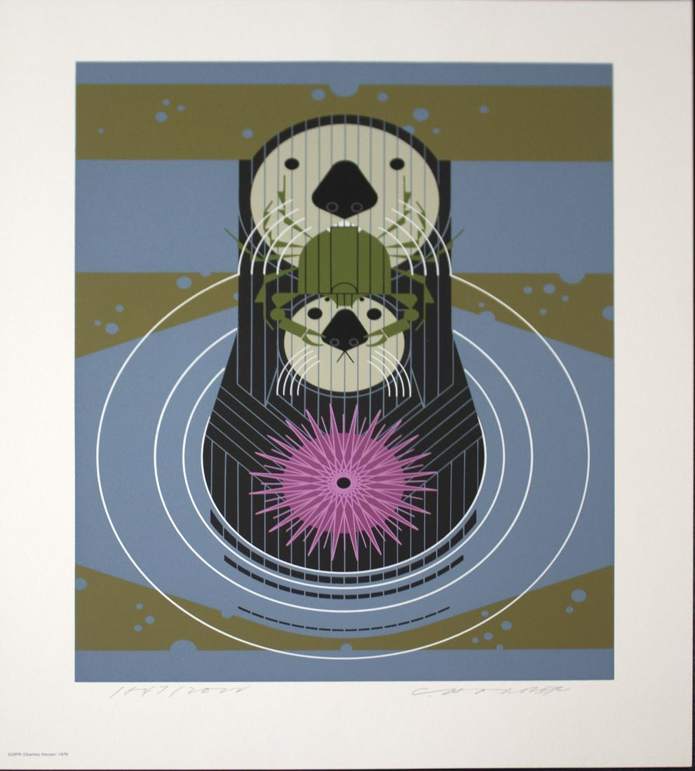 Charley Harper Devotion in the Ocean 1976 Signed (1 of 4)