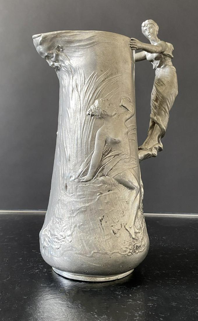Etain Garanti Pewter Pitcher Art Deco Table Sculpture (1 of 8)