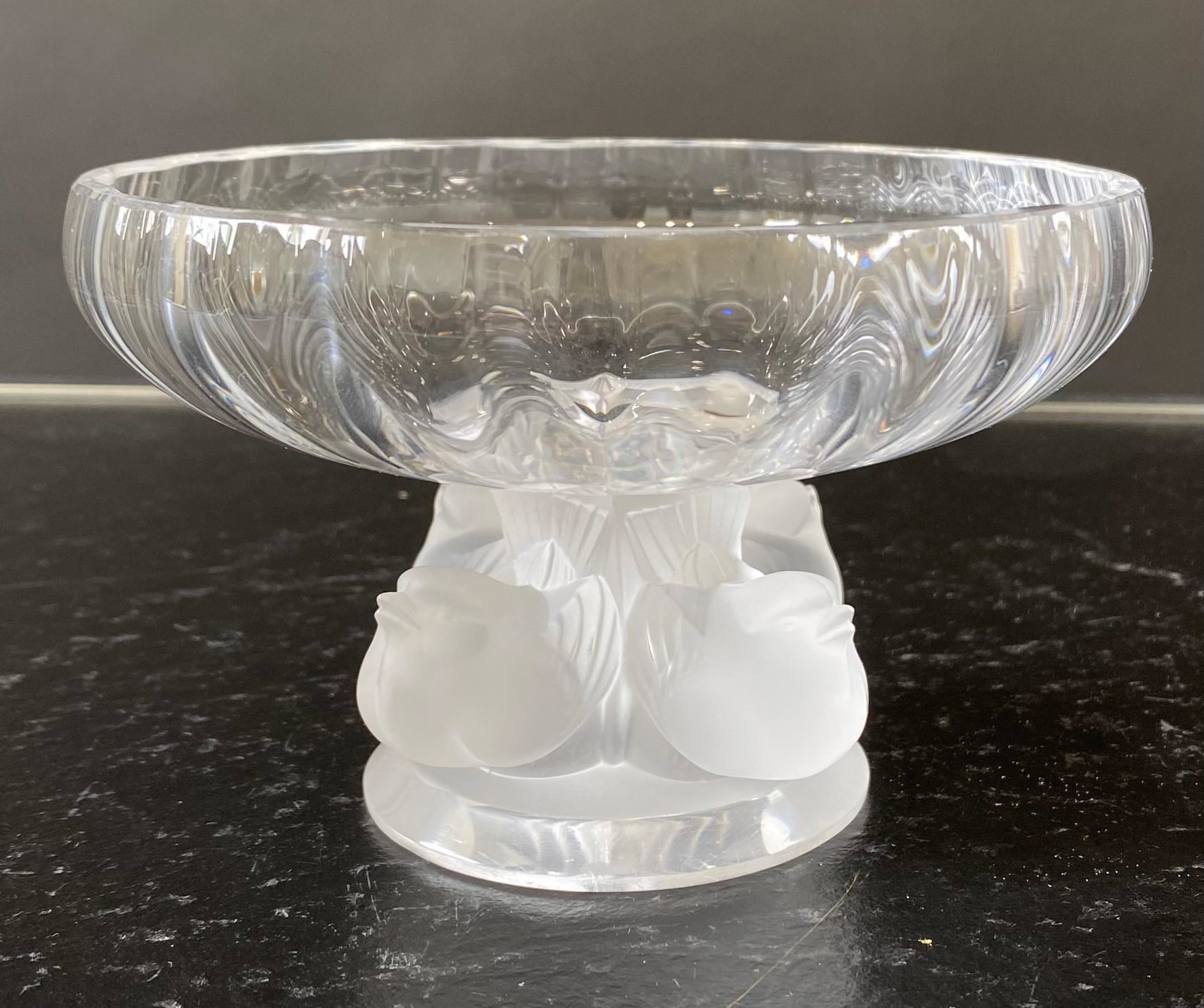 Lalique Nogent Crystal Bowl with Birds: For your consideration is a lavish nogent crystal bowl with birds by Lalique (3.5”x5.75”). In excellent condition.