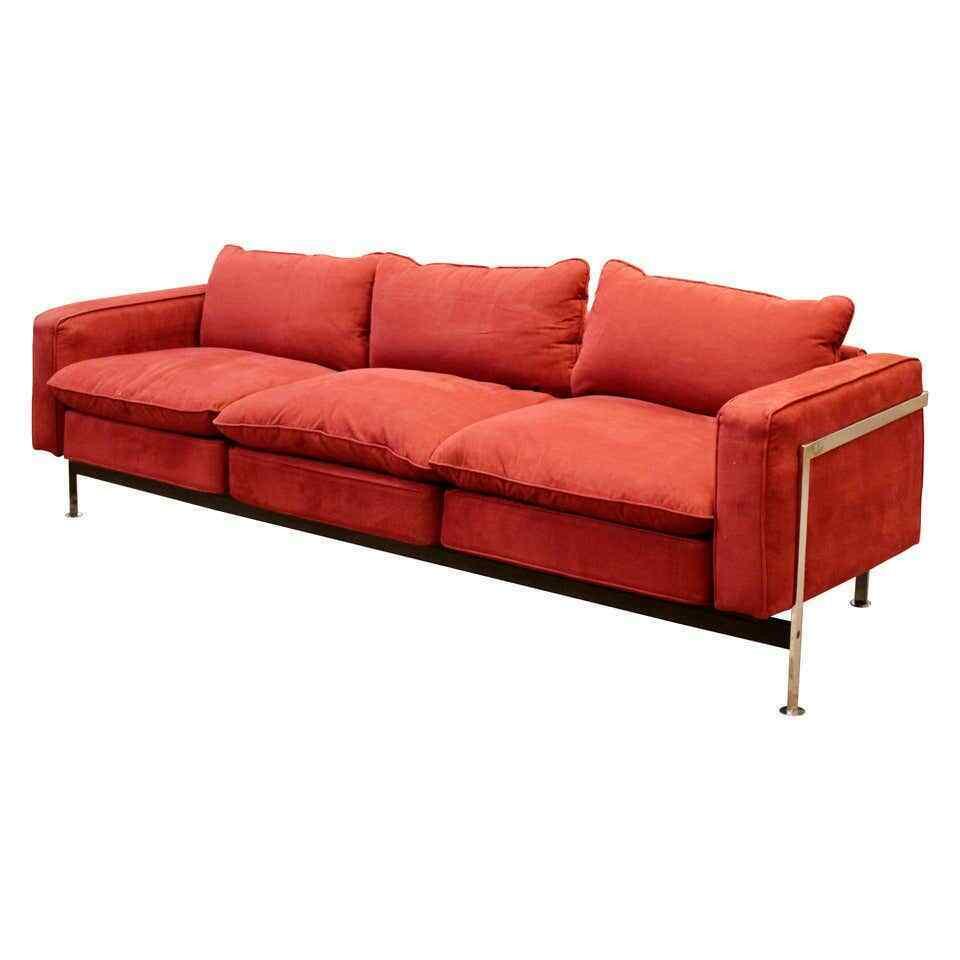 Robert Haussmann for Stendig Steel Cased 3 Seat Sofa (1 of 8)