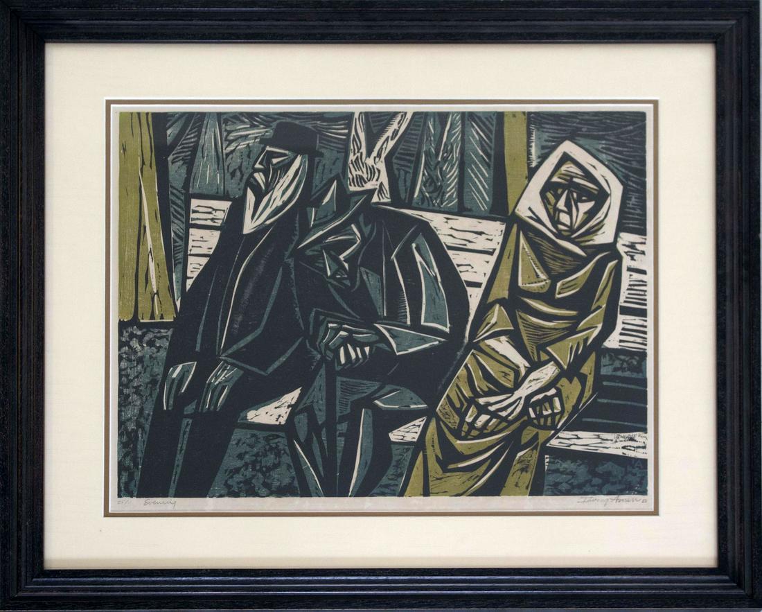 Irving Amen Evening 1950 Color Lithograph 11/25 Framed (1 of 6)