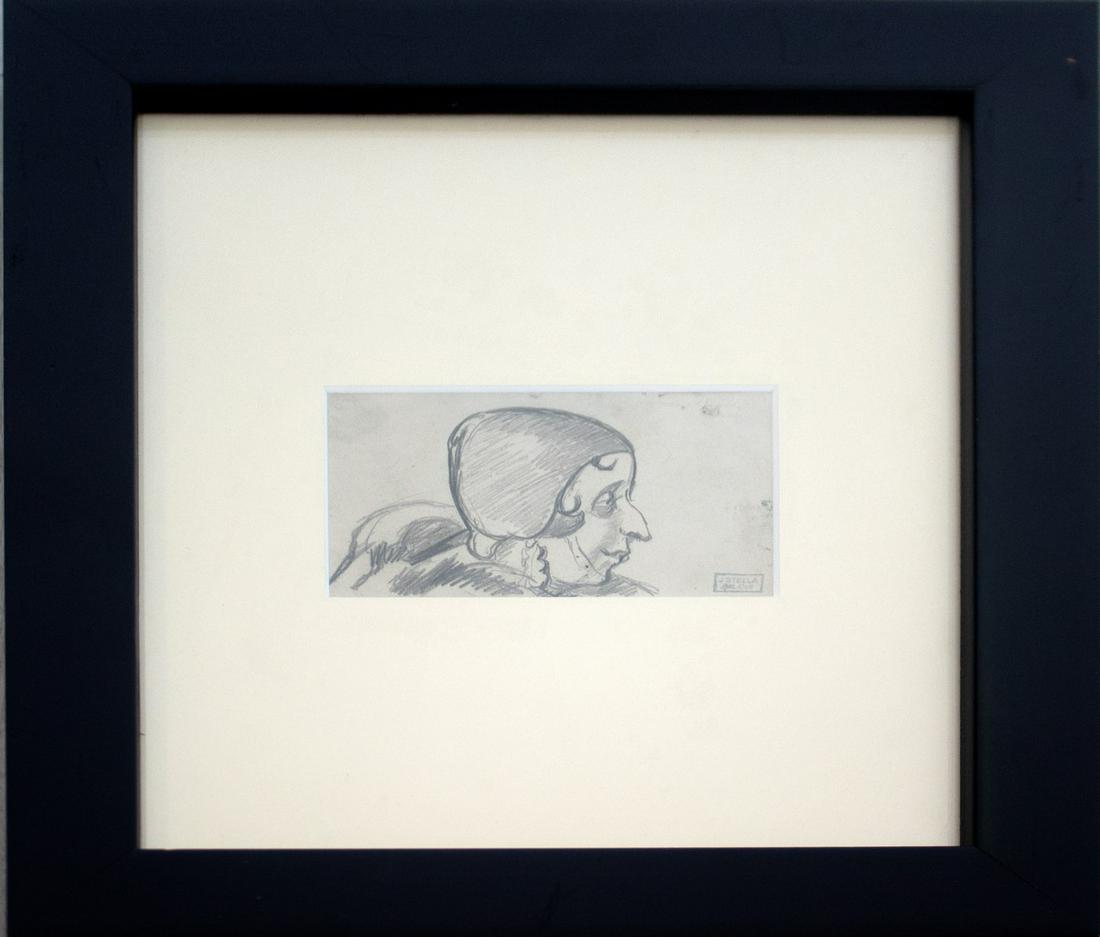 Joseph Stella Woman in Cloche Hat Drawing Framed (1 of 4)